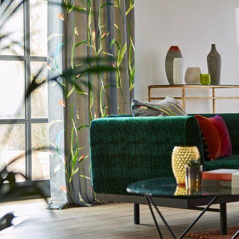 Saona Kiwi/Charcoal Fabric by Harlequin