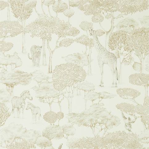 Shamwari Chalk/Gold Wallcovering by Harlequin