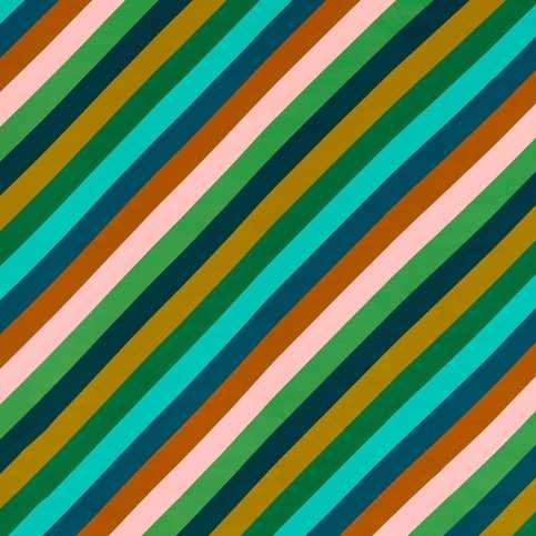 Sherbet Stripe Emerald/Amber/Rose Fabric by Harlequin X Sophie Robinson