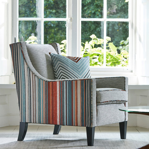 Spectro Stripe Teal/Sedonia/Rust Fabric by Harlequin