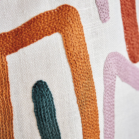 Synchronic Brazilian Rosewood/Onsen/Fire Fabric by Harlequin