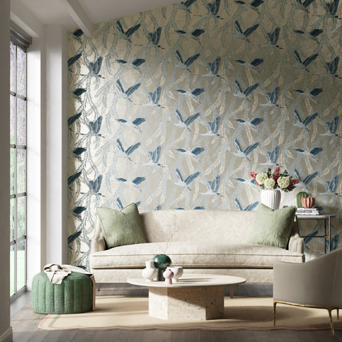 Valentina Exhale /Ink Wallcovering by Harlequin