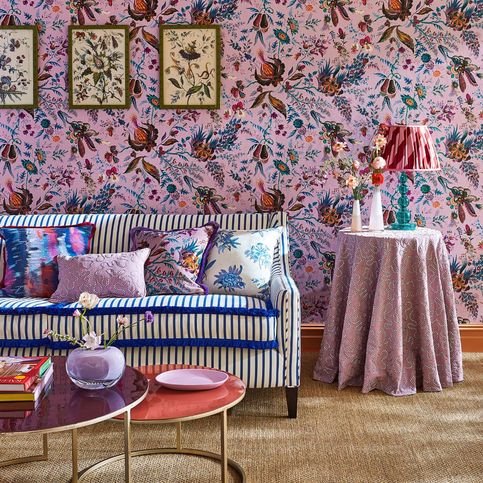 Wiggle Amethyst/Lapis Fabric by Harlequin X Sophie Robinson