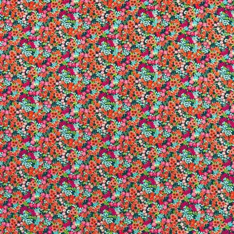 Wildflower Meadow Carnelian/Aquamarine/Peridot Velvet Fabric by Harlequin X Sophie Robinson