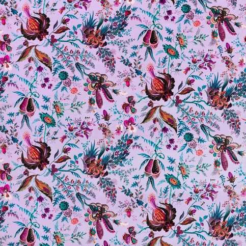 Wonderland Floral Amethyst/Lapis/Ruby Velvet Fabric by Harlequin X Sophie Robinson