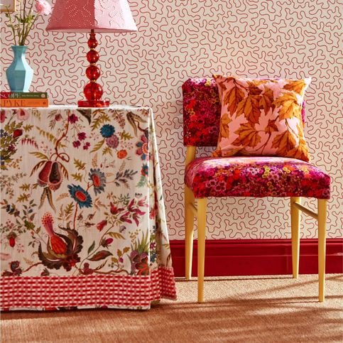 Wonderland Floral Spinel/Peridot/Pearl Fabric by Harlequin X Sophie Robinson