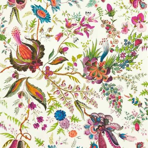 Wonderland Floral Spinel/Peridot/Pearl Wallcovering by Harlequin X Sophie Robinson