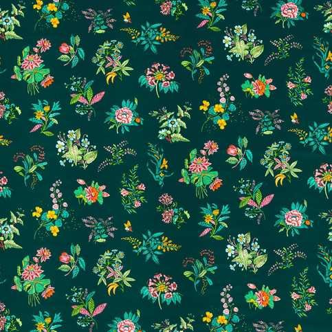 Woodland Floral Jade/Malachite/Rose Quartz Velvet Fabric by Harlequin X Sophie Robinson