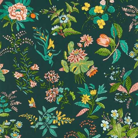 Woodland Floral Jade/Malachite/Rose Quartz Wallcovering by Harlequin X Sophie Robinson