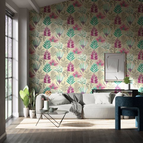 Yasuni Lagoon/Cerise Wallcovering by Harlequin