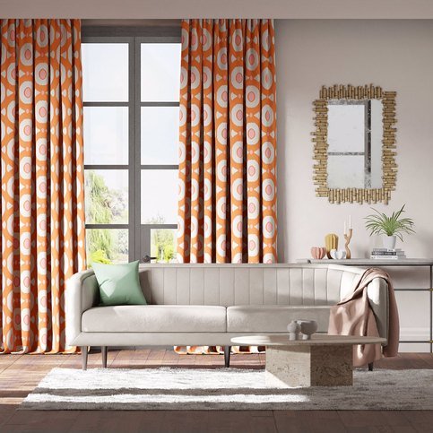 Zinnia Clemetine/Peony Fabric by Harlequin