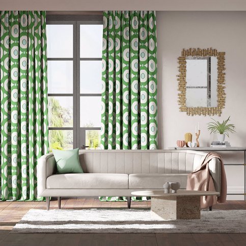 Zinnia Emerald/Sky Fabric by Harlequin
