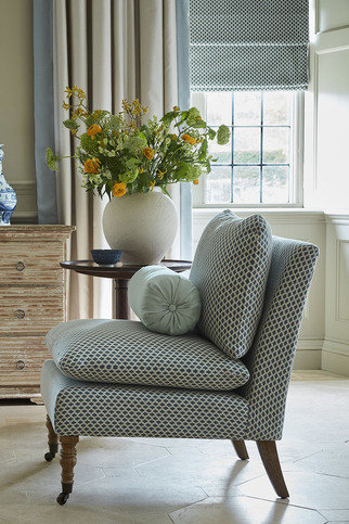 Asscher Blue Haze Fabric by James Hare 