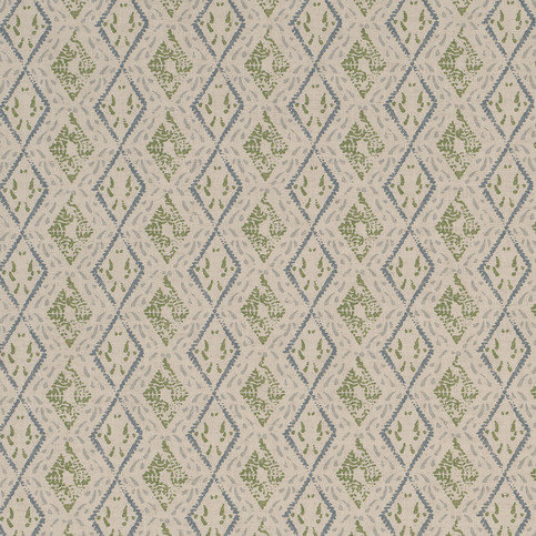 Dacca Blue/Green Fabric by James Hare 