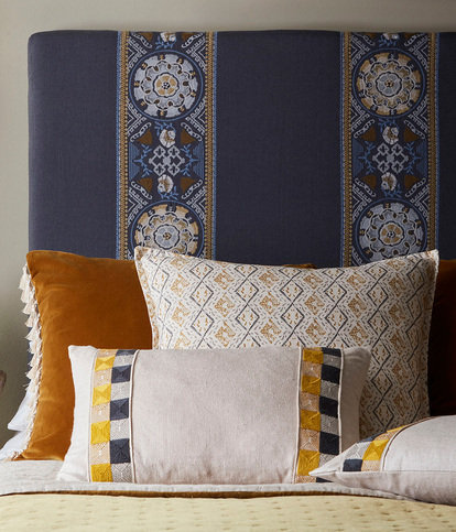 Dacca Cushion Grey/Gold by James Hare 