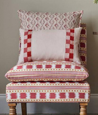 Dacca Cushion Red/Pink by James Hare 