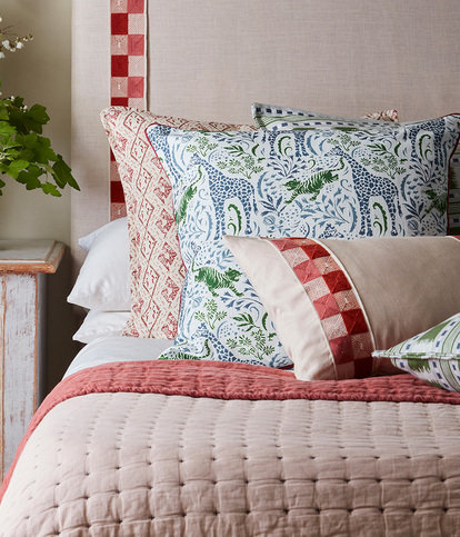 Dacca Cushion Red/Pink by James Hare 