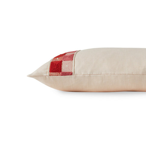 Hatchett Linen Cushion Pink/Orange by James Hare 