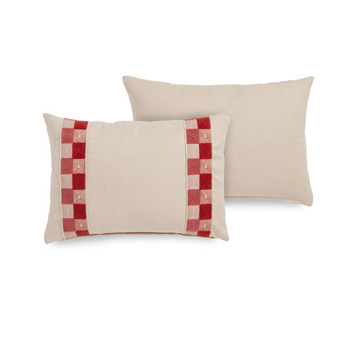 Hatchett Linen Cushion Pink/Orange by James Hare 