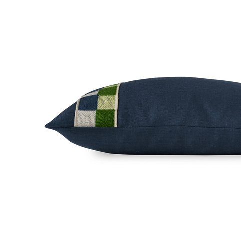 Hatchett Silk Cushion Blue/Green by James Hare 