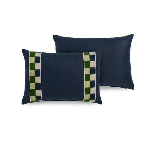 Hatchett Silk Cushion Blue/Green by James Hare 