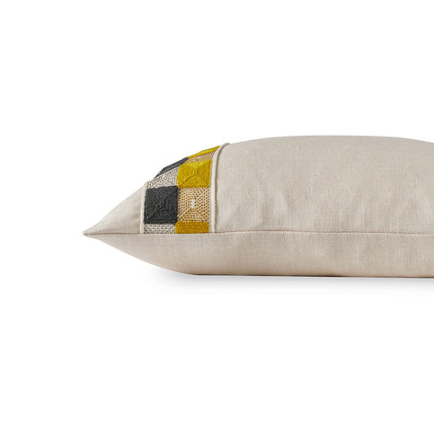 Hatchett Silk Cushion Grey/Gold by James Hare 
