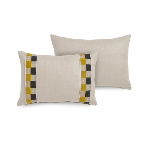Hatchett Silk Cushion Grey/Gold by James Hare 