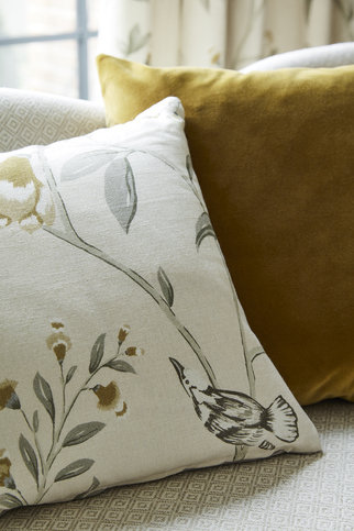 Hidcote Natural/Gold Fabric by James Hare 