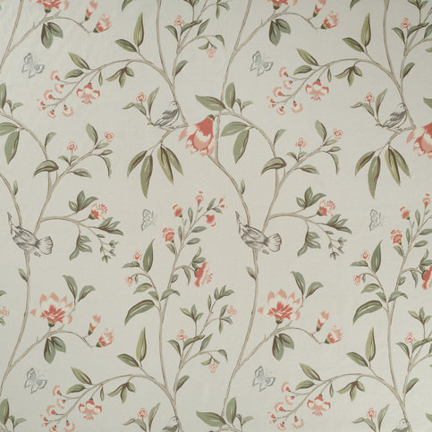 Hidcote Pink/Green Fabric by James Hare 