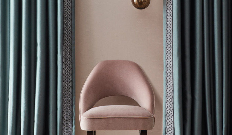 Beauchamp Velvet Blush Fabric by James Hare 