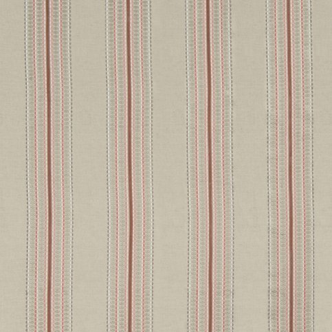 Ceylon Stripe Natural/Dusky Rose Fabric by James Hare