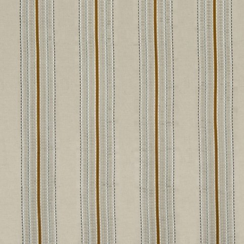 Ceylon Stripe Natural/Ochre Fabric by James Hare