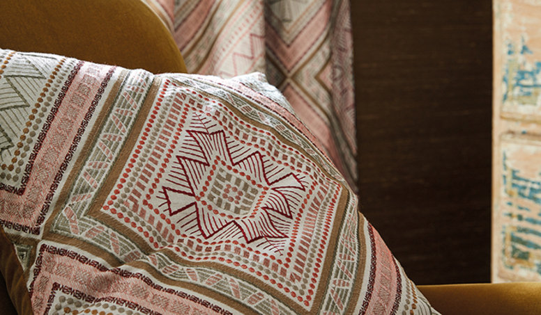 Fuji Natural/Dusky Rose Fabric by James Hare