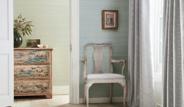 Java Muted Silver Fabric by James Hare 