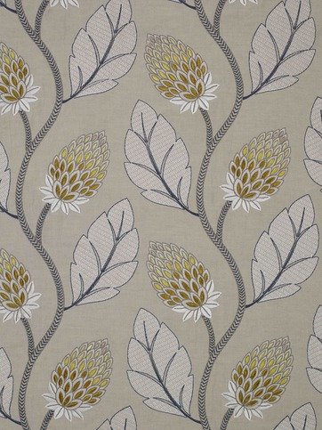 Portobello Flower Yellow Fabric by James Hare