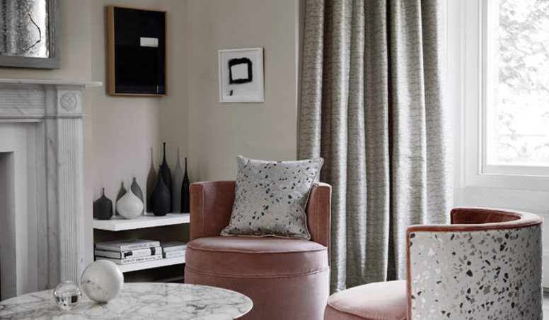 Terrazzo Silver Fabric by James Hare 