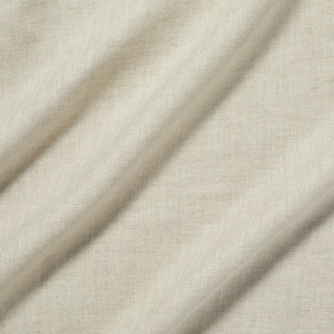 Linen Herringbone Natural Fabric by James Hare 