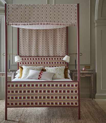 Paxton Red/Gold Fabric by James Hare 