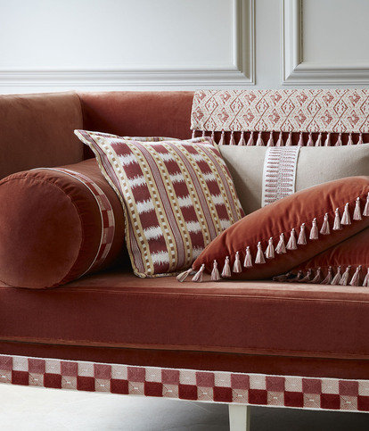 Paxton Red/Gold Fabric by James Hare 