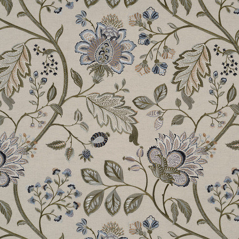 Shalimar Blue/Green Fabric by James Hare 