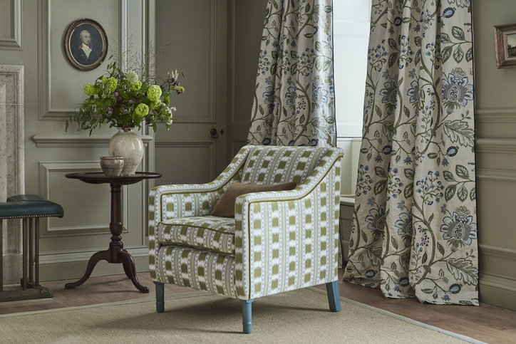 Shalimar Blue/Green Fabric by James Hare 
