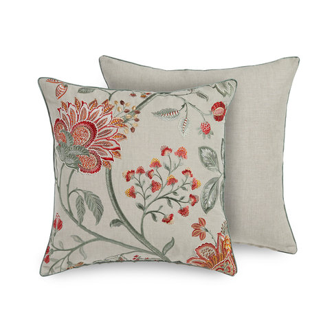 Shalimar Cushion Red/Green by James Hare 
