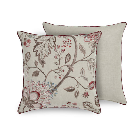 Shalimar Cushion Red/Mushroom by James Hare 