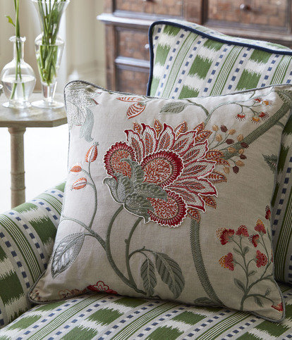 Shalimar Red/Green Fabric by James Hare 