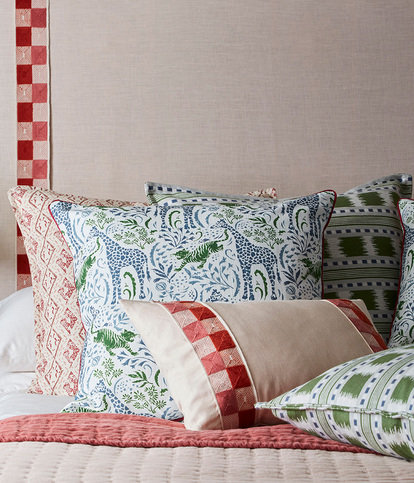 Sylvan Cushion Blue/Green by James Hare 