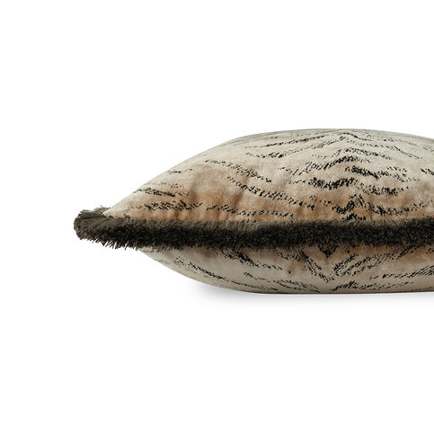 Tiger Velvet Cushion Natural by James Hare 