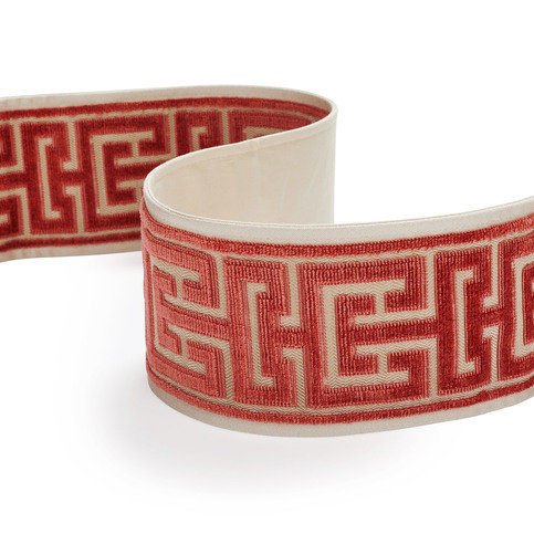 Apollo Key Velvet Braid Seashell Coral by James Hare 