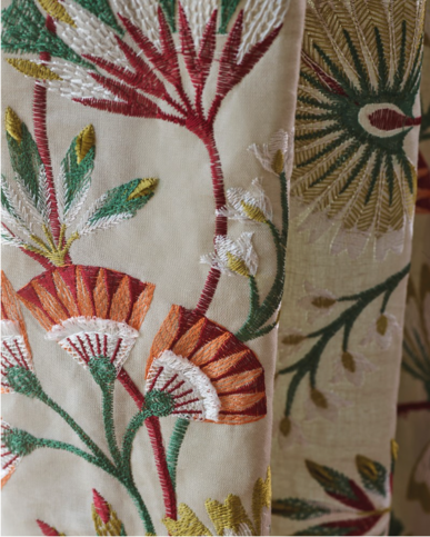 Chiana Red/Green Fabric by Jane Churchill