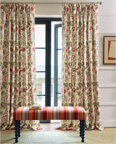 Chiana Red/Green Fabric by Jane Churchill