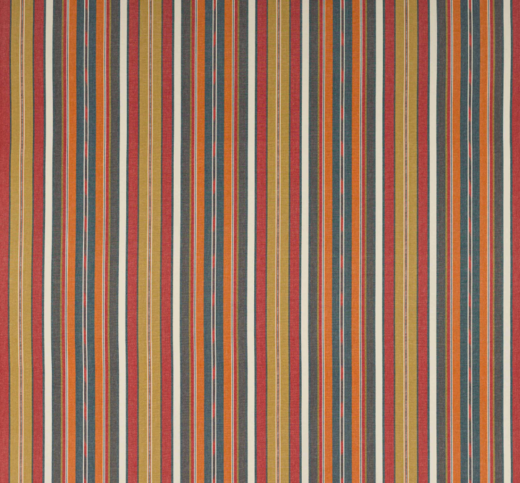 Harlie Stripe Red/Indigo Fabric by Jane Churchill